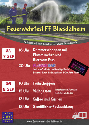 Plakat des Feuerwehrfestes 2019